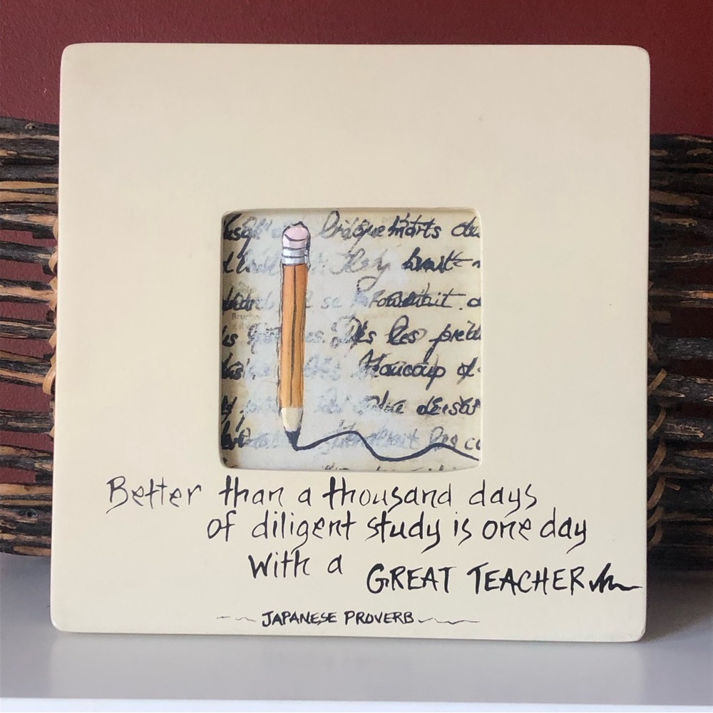 RHONDA KULLBERG Japanese Proverb Framed Wall Art 8” Square, Inset 3.5” N…